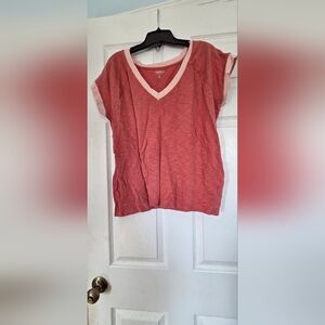 Torrid Pink V-Neck Short Sleeve Tee